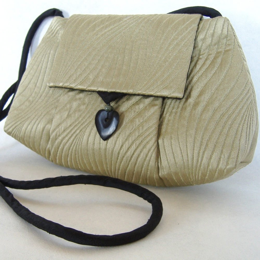 Sage Green Pagoda Purse Handcrafted Shoulder Bag Clutch Tapestry Fabric New Gift